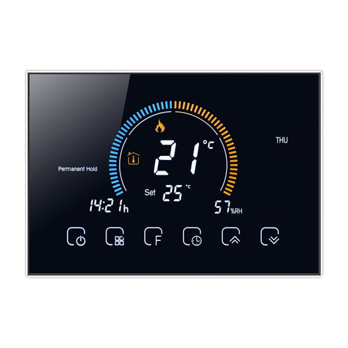 BHT-8000-GA Control Water Heating Energy-saving and Environmentally-friendly Smart Home Negative Display LCD Screen Round Room Thermostat without WiFi - HoMEdemic™ 