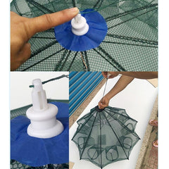 10 Holes Automatic Foldable Fishing Net Nylon Shrimp Crab Minnow Trap Fish Cast Net Fishing Tackle, 10 Holes - HoMEdemic™ 
