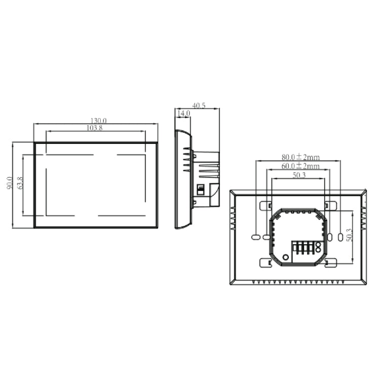 BHT-8000-GCLW-SS Brushed Stainless Steel Mirror Controlling Water/Gas Boiler Heating Energy-saving and Environmentally-friendly Smart Home Negative Display LCD Screen Round Room Thermostat with WiFi, with WiFi - HoMEdemic™ 