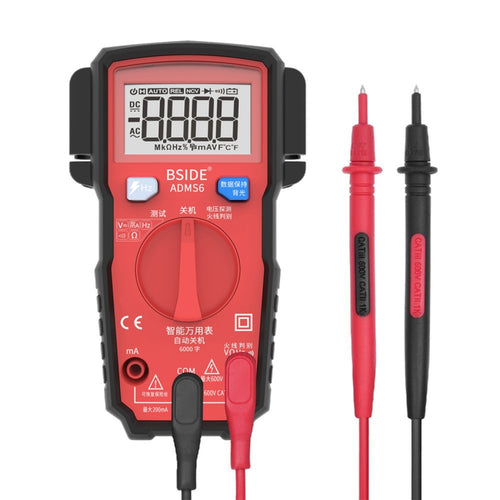 BSIDE ADMS6 High-precision Fully Automatic Small Digital Intelligent Multimeter with HD Digital Display & Shockproof Cover, Support Function Range Switch & Double-sided Pen Holder - HoMEdemic™ 