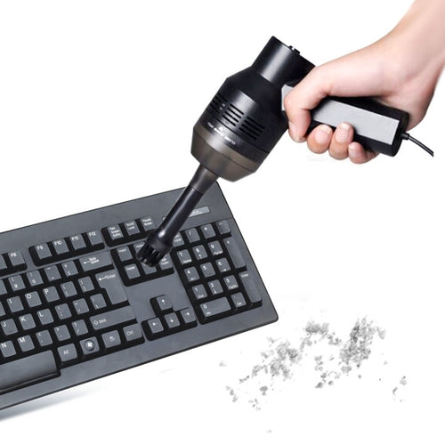 HK-6019A 3.5W Portable USB Powerful Suction Cleaner Computer Keyboard Brush Nozzle Dust Collector Handheld Sucker Clean Kit for Cleaning Laptop PC / Pets, USB Cable Length: 1.8m, DC 5V(Black) - HoMEdemic™ 