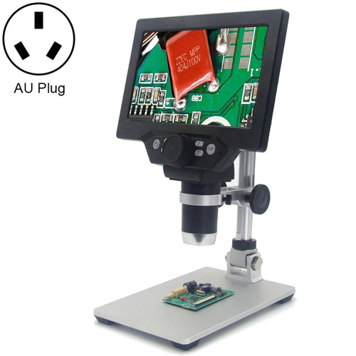 G1200 7 inch LCD Screen 1200X Portable Electronic Digital Desktop Stand Microscope, AU Plug - HoMEdemic™ 