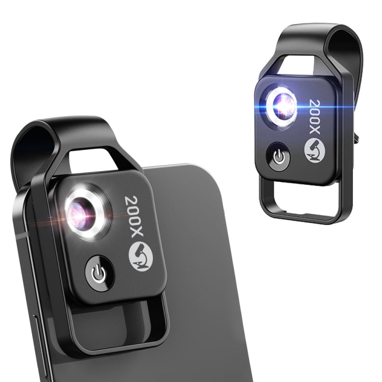 APEXEL APL-MS002BK 200X HD Universal Portable Mobile Phone Microscope with LED Light (Black) - HoMEdemic™ 