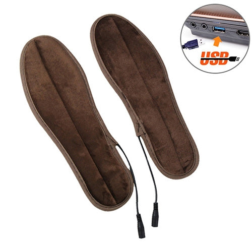 USB Electric Powered Heated Insoles Keep Feet Warm Pad with USB Cable, Size: 37-38 yard - HoMEdemic™ 