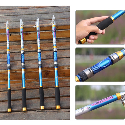 2.1m Carbon Pole  Travel Portable Fishing Pole,Random Color Delivery, 2.1m - HoMEdemic™ 
