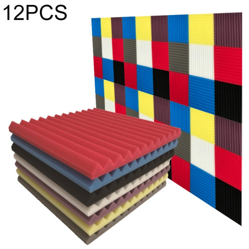 12 PCS Recording Studio Drum Room Acoustic Foam, Random Color Delivery - HoMEdemic™ 