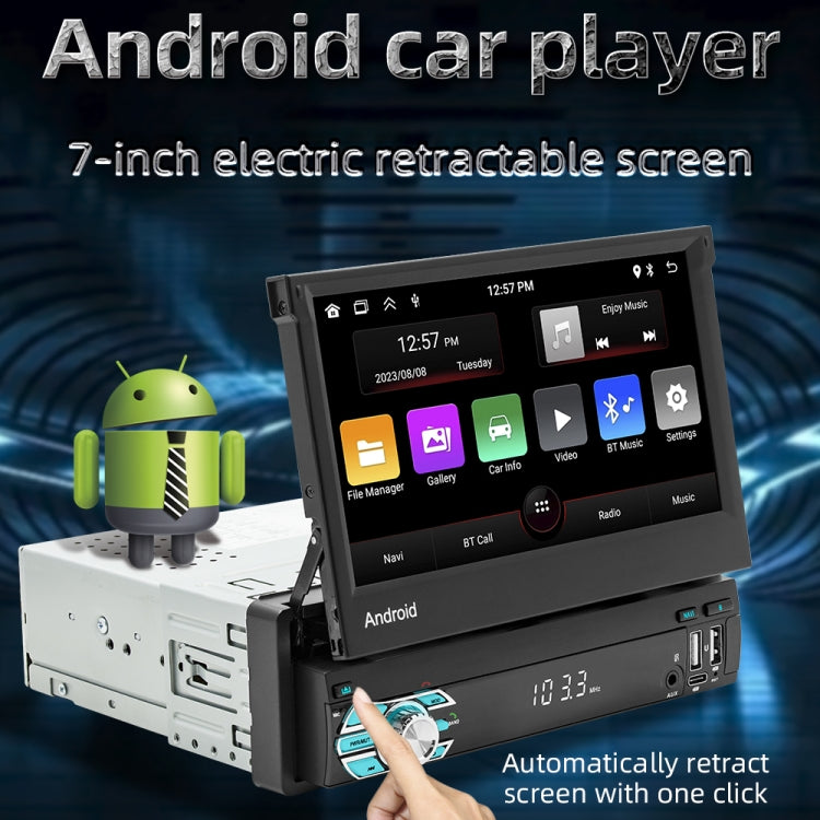HD 7 inch Single Din Car Android Player GPS Navigation Bluetooth Touch Stereo Radio, Support Mirror Link & FM & WIFI - HoMEdemic™ 