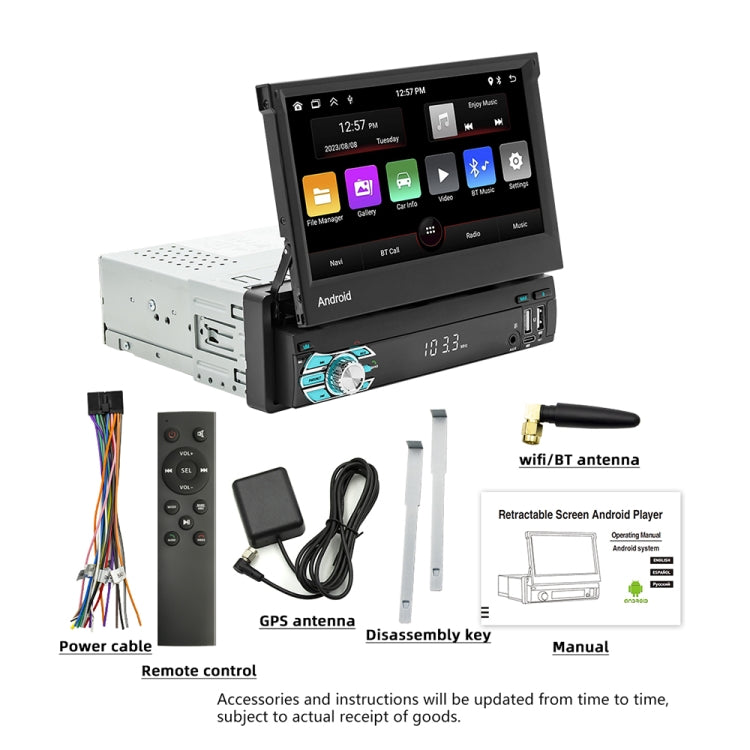 HD 7 inch Single Din Car Android Player GPS Navigation Bluetooth Touch Stereo Radio, Support Mirror Link & FM & WIFI - HoMEdemic™ 