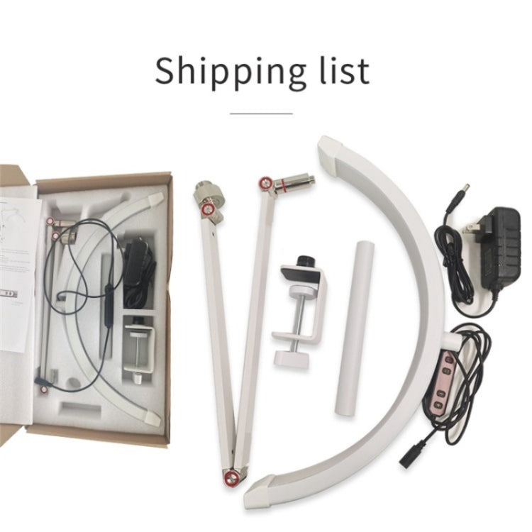 HD-M3X For Eyelash Extensions / Tattoo / Nail Art Lighting Lamp 16 inch Clip-on Half Moon Desk Lamp(US Plug) - HoMEdemic™ 