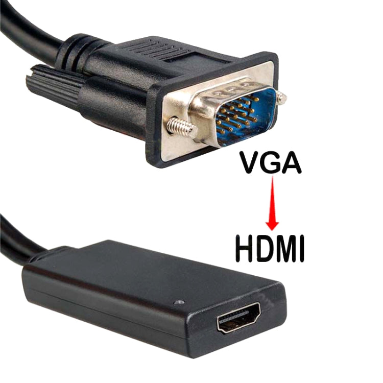 HD55Y VGA To HDMI Adapter Cable VGA+USB To HD 1080P Converter With Power Supply(Black) - HoMEdemic™ 