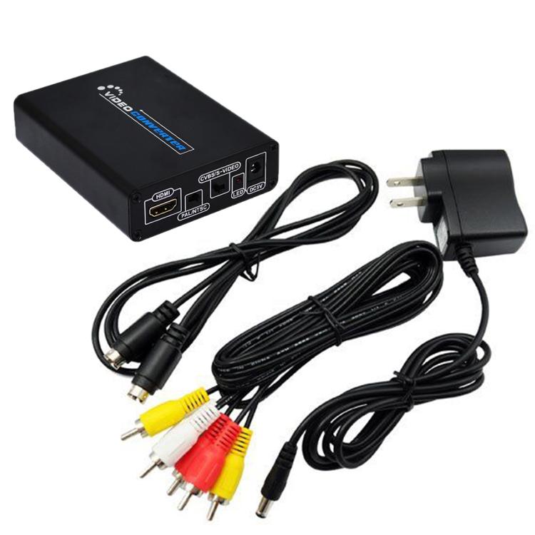 HDMI to Composite / AV S-Video Converter RCA CVBS/L/R Video Converter Adapter, UK Plug - HoMEdemic™ 