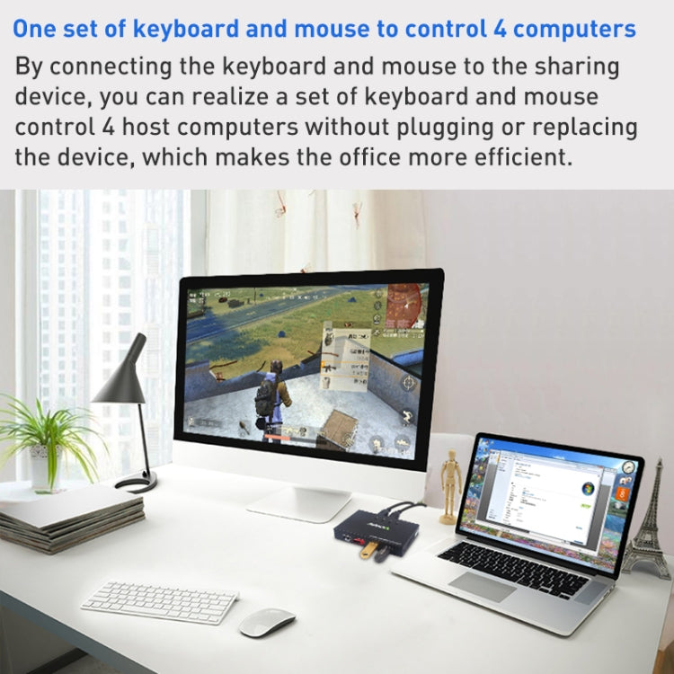 AIMOS AM-KM404K USB2.0 4 In 4 Out Switcher - HoMEdemic™ 
