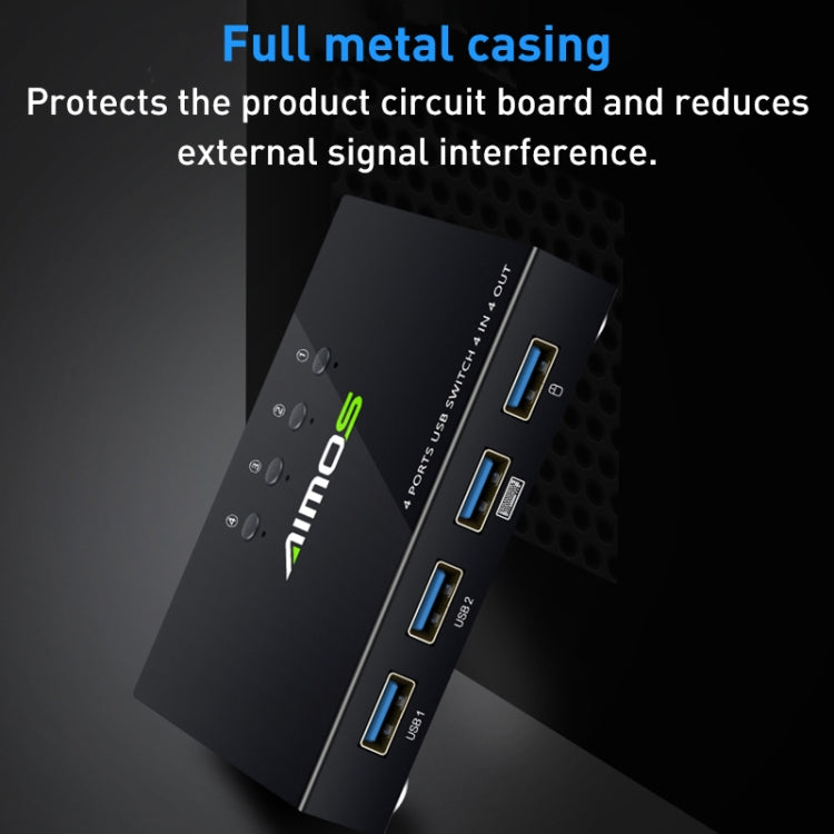 AIMOS AM-KM404K USB2.0 4 In 4 Out Switcher - HoMEdemic™ 