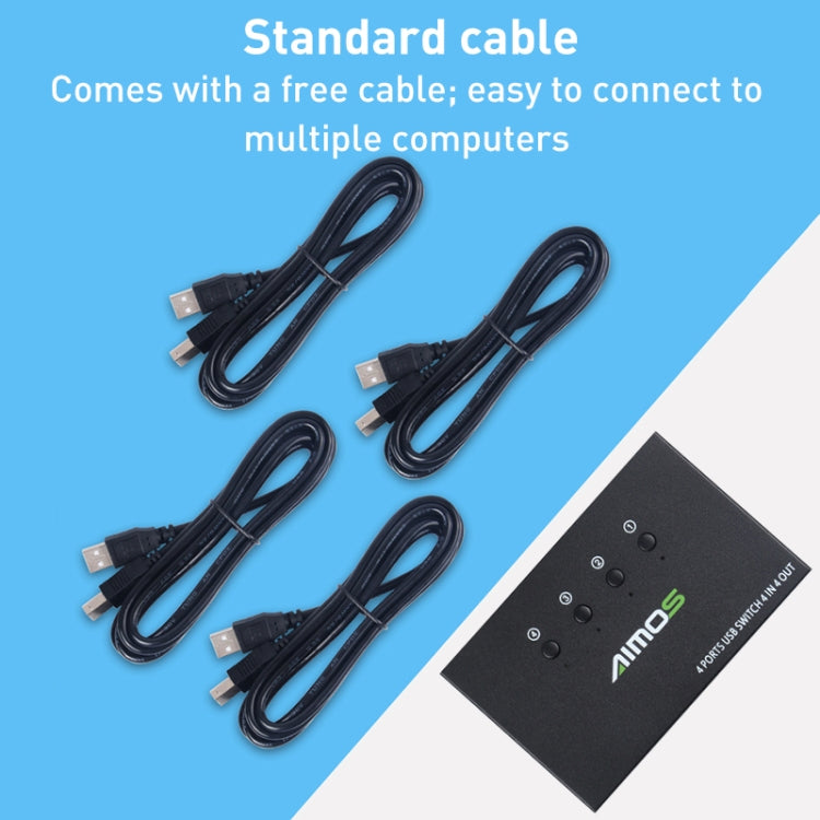 AIMOS AM-KM404K USB2.0 4 In 4 Out Switcher - HoMEdemic™ 
