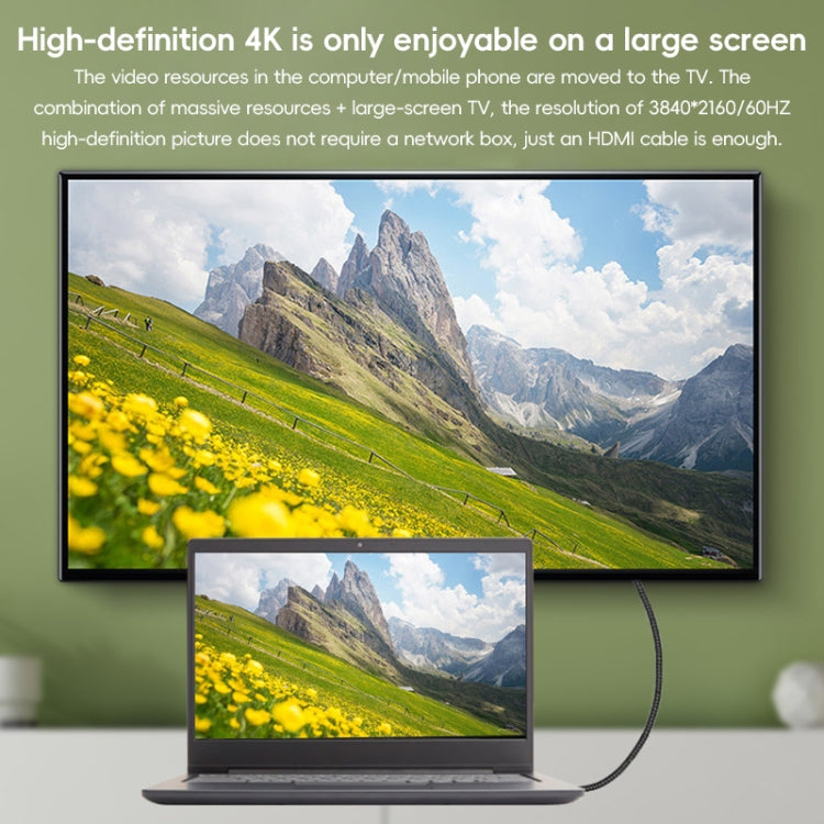 HDTV to Mini HDTV 4K UHD Video Transmission Braided Cable, Length:3m(Grey) - HoMEdemic™ 