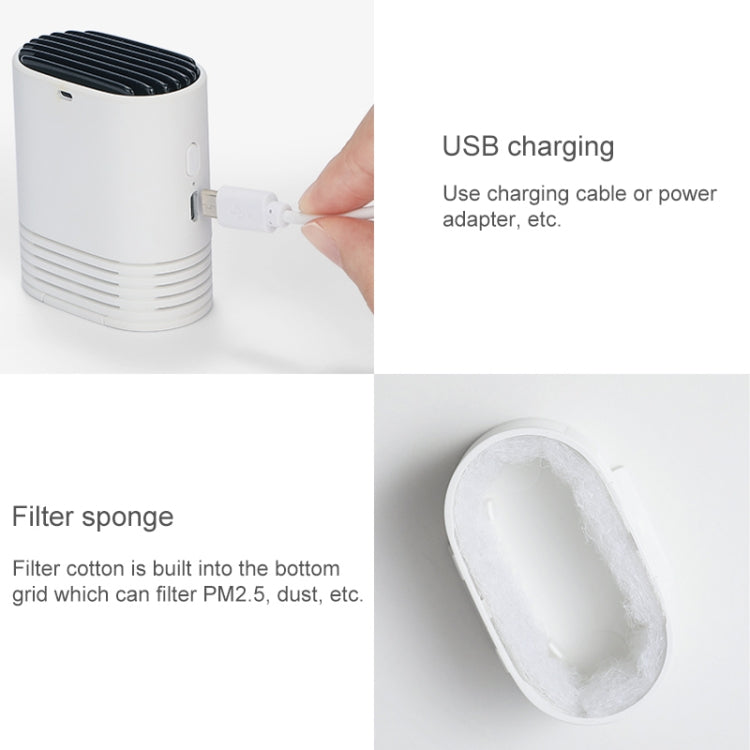 HE-K001 Hanging Neck Negative USB Rechargeable Ion Air Purifier Portable Household Formaldehyde Removal Portable Purifier(Black) - HoMEdemic™ 