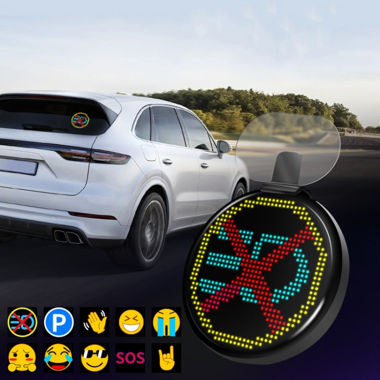 HI.GROOM Car LED Customized Pixel Emoticon Lights Bluetooth Remote Control Interactive AI Screen, Style: No Remote Control - HoMEdemic™ 