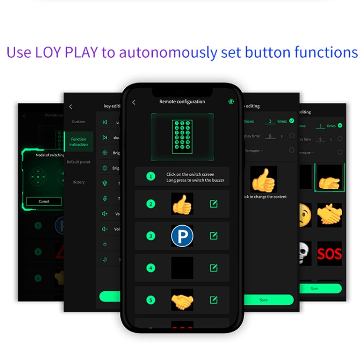 HI.GROOM Car LED Customized Pixel Emoticon Lights Bluetooth Remote Control Interactive AI Screen, Style: No Remote Control - HoMEdemic™ 