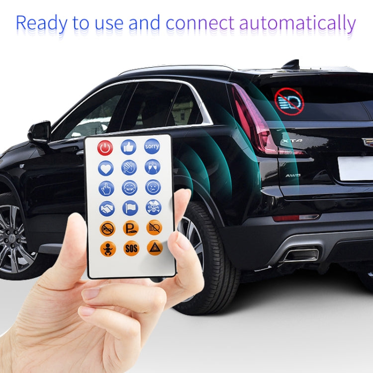 HI.GROOM Car LED Customized Pixel Emoticon Lights Bluetooth Remote Control Interactive AI Screen, Style: No Remote Control - HoMEdemic™ 