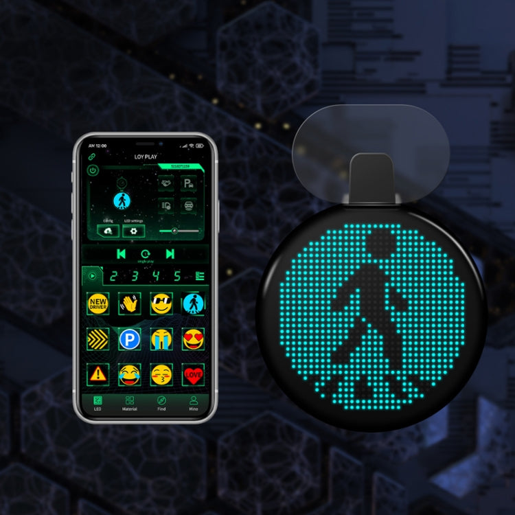 HI.GROOM Car LED Customized Pixel Emoticon Lights Bluetooth Remote Control Interactive AI Screen, Style: No Remote Control - HoMEdemic™ 