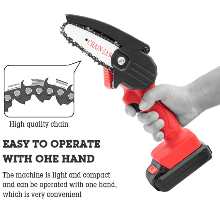 HILDA Rechargeable Cordless Mini Electrical Chain Saw Logging Tools Plastic Package, Model: US Plug With 1 Battery Black - HoMEdemic™ 