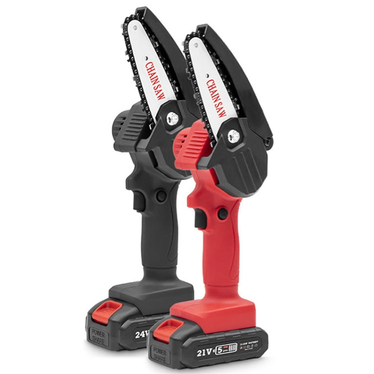 HILDA Rechargeable Cordless Mini Electrical Chain Saw Logging Tools Plastic Package, Model: US Plug With 1 Battery Red - HoMEdemic™ 