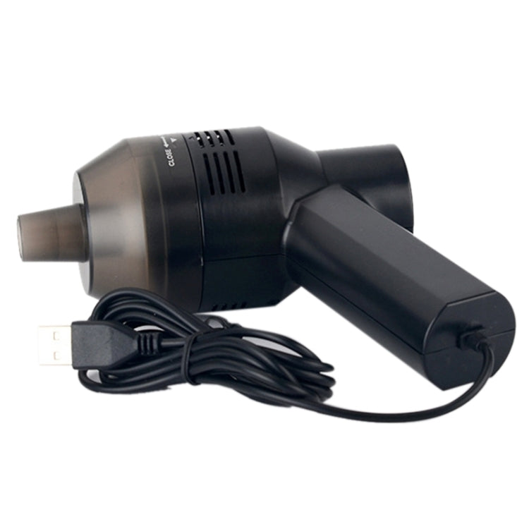 HK-6019A 3.5W Portable USB Powerful Suction Cleaner Computer Keyboard Brush Nozzle Dust Collector Handheld Sucker Clean Kit for Cleaning Laptop PC / Pets, USB Cable Length: 1.8m, DC 5V(Black) - HoMEdemic™ 