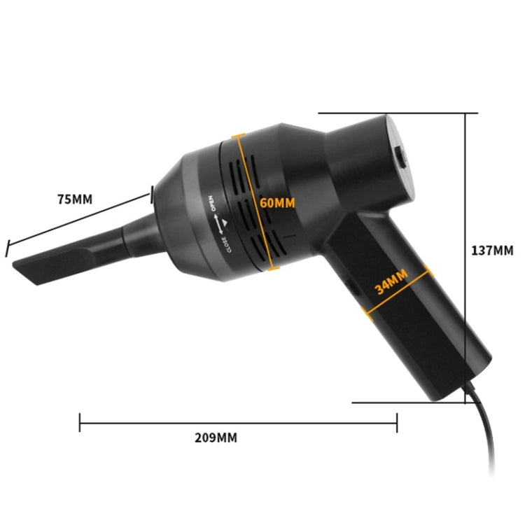 HK-6019A 3.5W Portable USB Powerful Suction Cleaner Computer Keyboard Brush Nozzle Dust Collector Handheld Sucker Clean Kit for Cleaning Laptop PC / Pets, USB Cable Length: 1.8m, DC 5V(Black) - HoMEdemic™ 