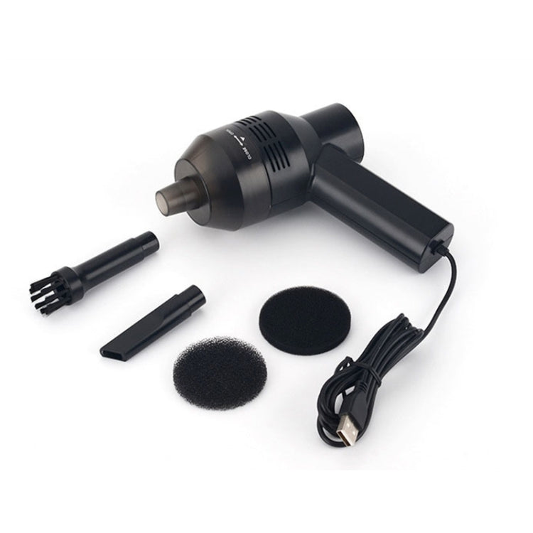 HK-6019A 3.5W Portable USB Powerful Suction Cleaner Computer Keyboard Brush Nozzle Dust Collector Handheld Sucker Clean Kit for Cleaning Laptop PC / Pets, USB Cable Length: 1.8m, DC 5V(Black) - HoMEdemic™ 