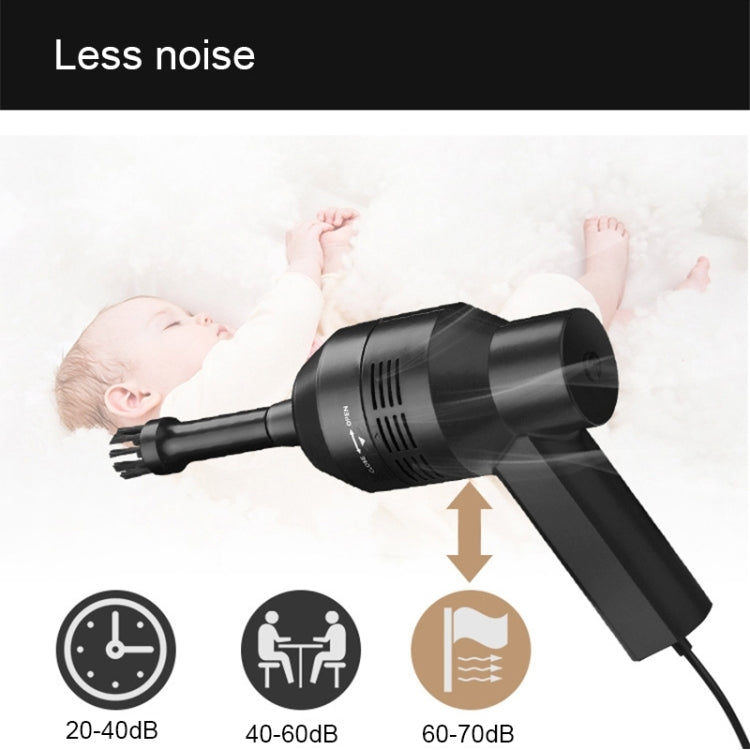 HK-6019A 3.5W Portable USB Powerful Suction Cleaner Computer Keyboard Brush Nozzle Dust Collector Handheld Sucker Clean Kit for Cleaning Laptop PC / Pets, USB Cable Length: 1.8m, DC 5V(Black) - HoMEdemic™ 