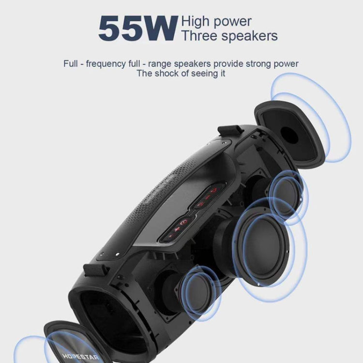 HOPESTAR A6X TWS Portable Outdoor Bluetooth Speaker with Colorful Music Lights, Support Power Bank & Hands-free Call & U Disk & TF Card & 3.5mm AUX(Black) - HoMEdemic™ 