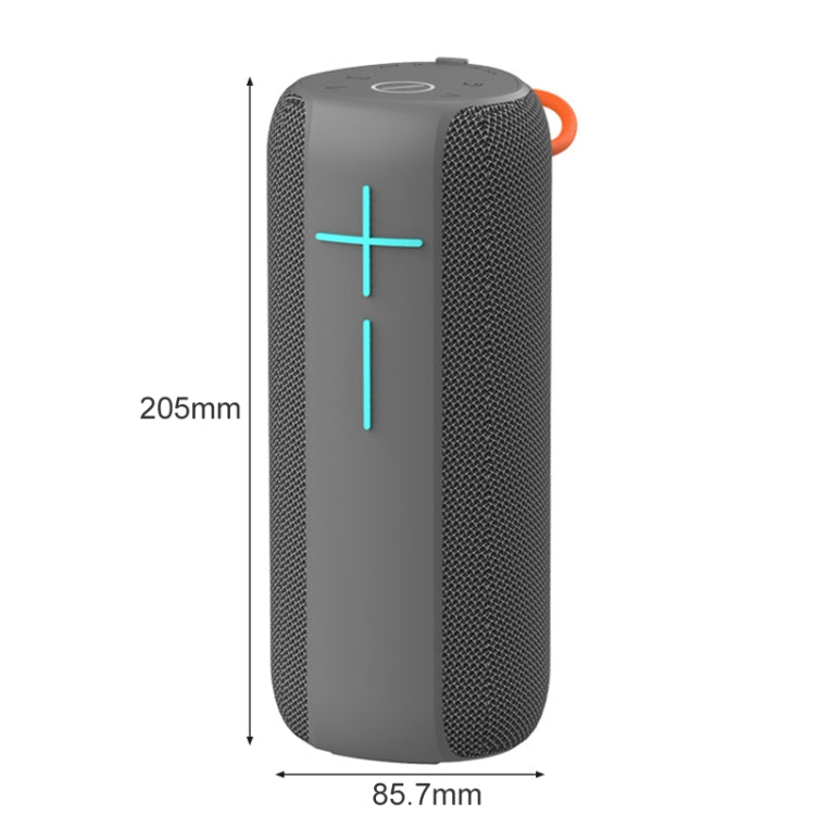 HOPESTAR P14 Pro Portable Outdoor Waterproof Wireless Bluetooth Speaker, Support Hands-free Call & U Disk & TF Card & 3.5mm AUX & FM (Grey) - HoMEdemic™ 