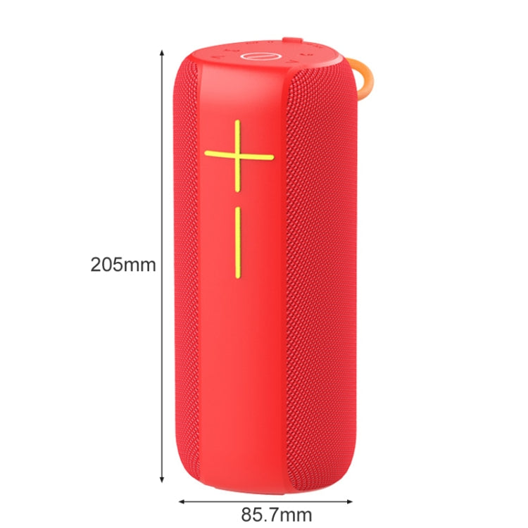 HOPESTAR P14 Pro Portable Outdoor Waterproof Wireless Bluetooth Speaker, Support Hands-free Call & U Disk & TF Card & 3.5mm AUX & FM (Red) - HoMEdemic™ 