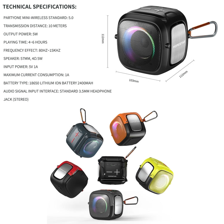 HOPESTAR Partyone mini Outdoor Wireless Bluetooth Speaker(Grey) - HoMEdemic™ 