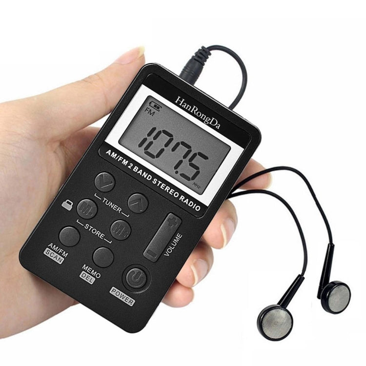 HRD-103 FM + AM Two Band Portable Radio with Lanyard & Headset - HoMEdemic™ 