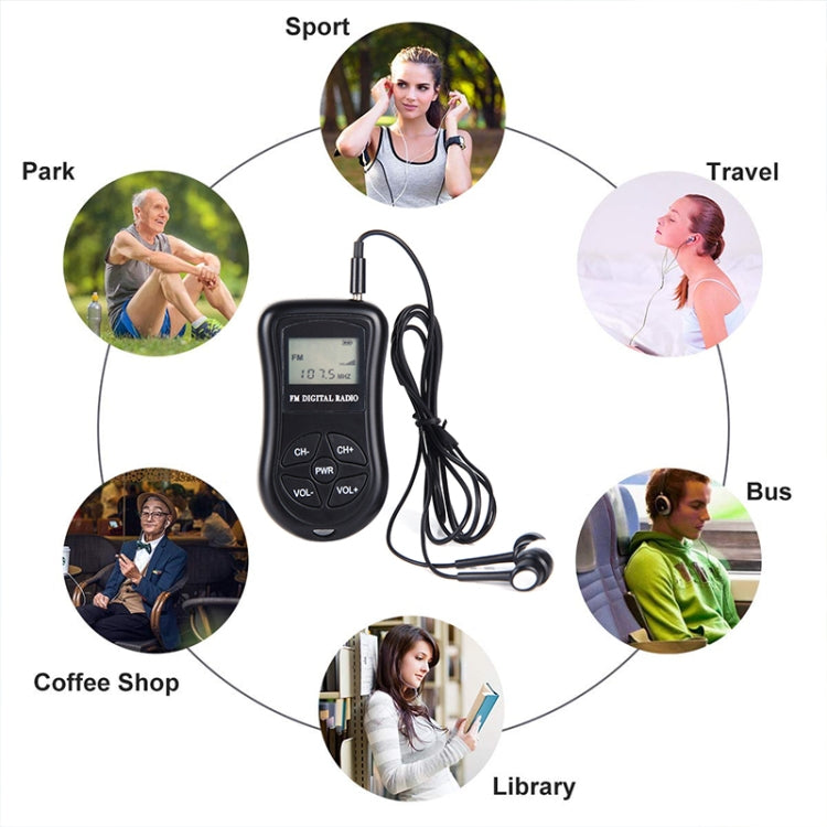 HRD-107 DSP Digital Display Portable Stereo FM Radio with Headset - HoMEdemic™ 