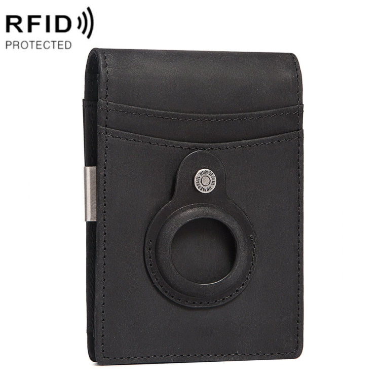 HUMERPAUL BP993 RFID Anti-Theft Brush Pocket Card Bag Suitable For AirTag 2nd Gen / AirTag 1st Gen(Black) - HoMEdemic™ 