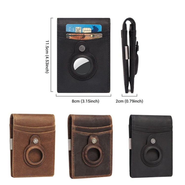 HUMERPAUL BP993 RFID Anti-Theft Brush Pocket Card Bag Suitable For AirTag 2nd Gen / AirTag 1st Gen(Black) - HoMEdemic™ 