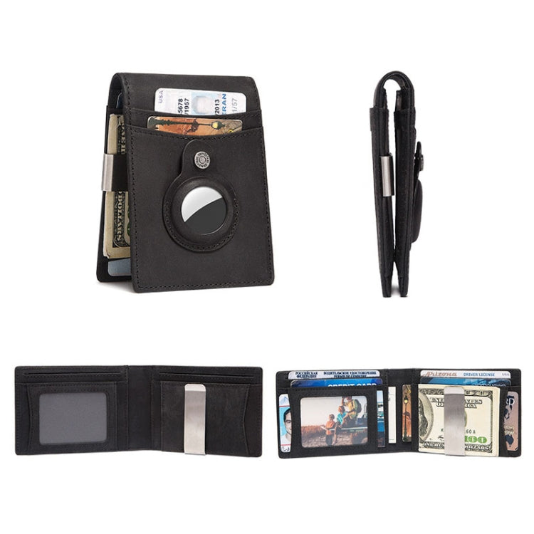 HUMERPAUL BP993 RFID Anti-Theft Brush Pocket Card Bag Suitable For AirTag 2nd Gen / AirTag 1st Gen(Black) - HoMEdemic™ 