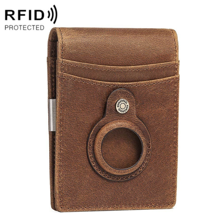 HUMERPAUL BP993 RFID Anti-Theft Brush Pocket Card Bag Suitable For AirTag 2nd Gen / AirTag 1st Gen(Brown) - HoMEdemic™ 