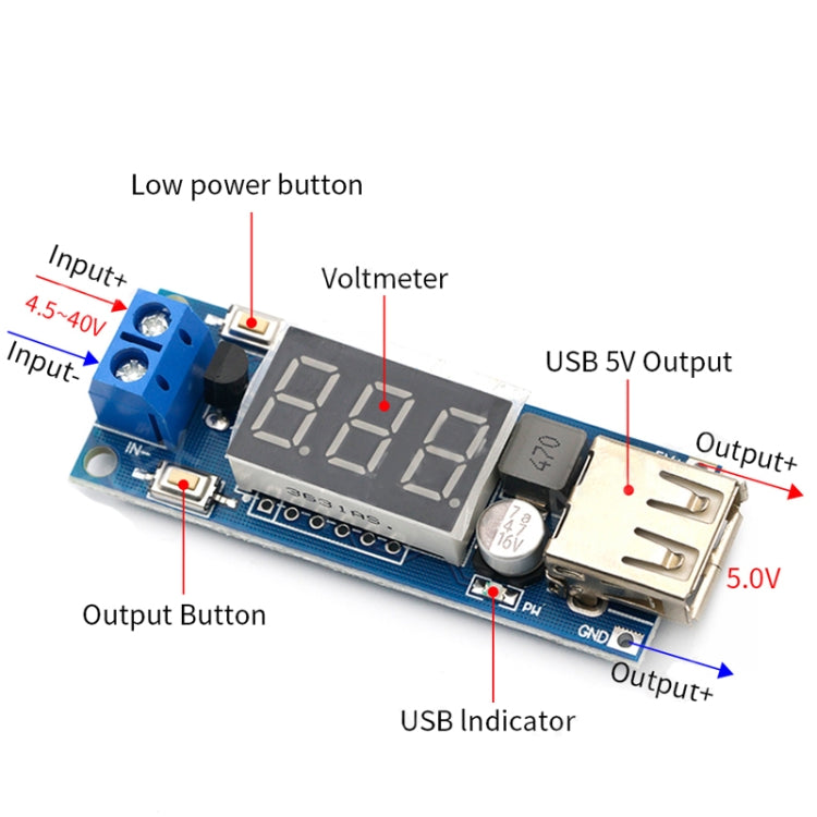HW-318 12V To 5V Buck Module DC-DC 3A DC Power Module LED Battery Car Voltmeter - HoMEdemic™ 