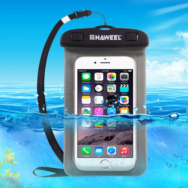 HAWEEL Transparent Universal Waterproof Bag with Lanyard for iPhone, Galaxy, Huawei, Xiaomi, LG, HTC and Other Smart Phones(Black) - HoMEdemic™ 