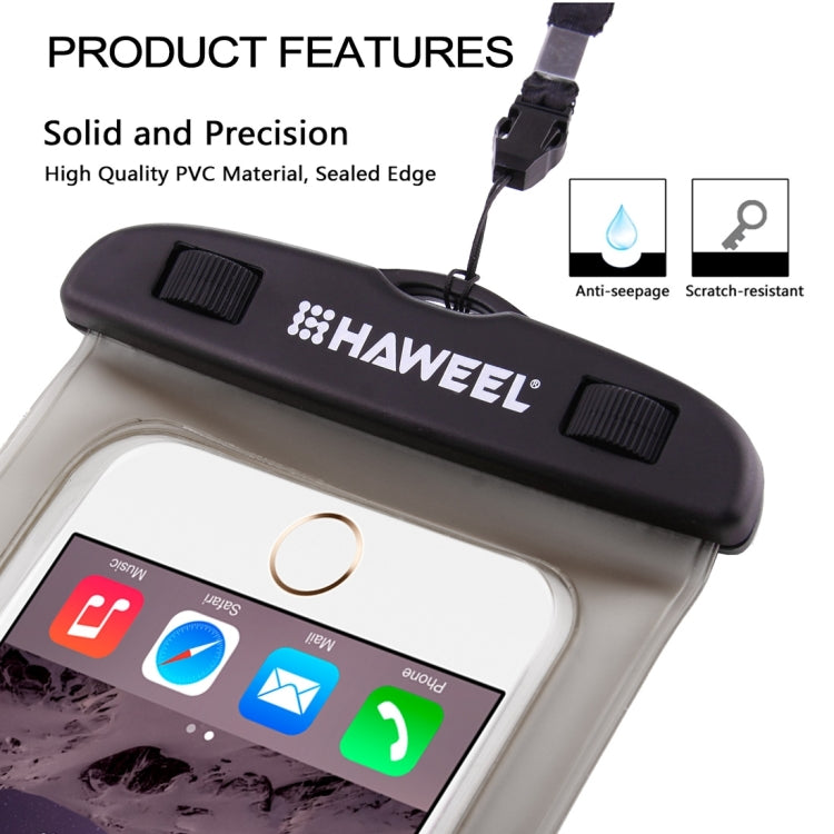 HAWEEL Transparent Universal Waterproof Bag with Lanyard for iPhone, Galaxy, Huawei, Xiaomi, LG, HTC and Other Smart Phones(Black) - HoMEdemic™ 