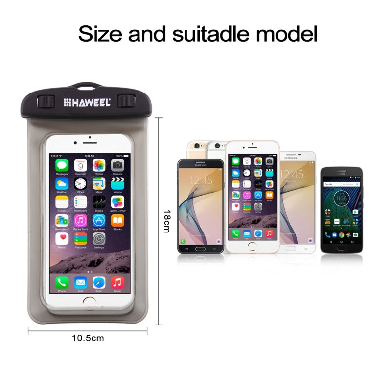 HAWEEL Transparent Universal Waterproof Bag with Lanyard for iPhone, Galaxy, Huawei, Xiaomi, LG, HTC and Other Smart Phones(Black) - HoMEdemic™ 