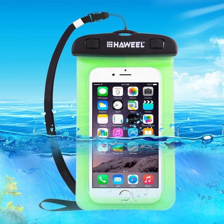 HAWEEL Transparent Universal Waterproof Bag with Lanyard for iPhone, Galaxy, Huawei, Xiaomi, LG, HTC and Other Smart Phones(Green) - HoMEdemic™ 