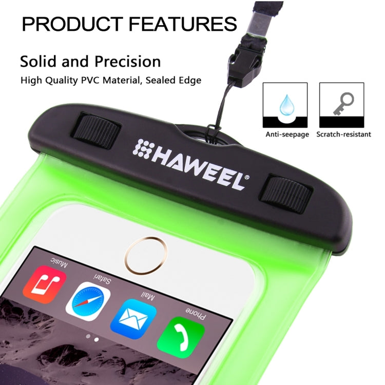 HAWEEL Transparent Universal Waterproof Bag with Lanyard for iPhone, Galaxy, Huawei, Xiaomi, LG, HTC and Other Smart Phones(Green) - HoMEdemic™ 