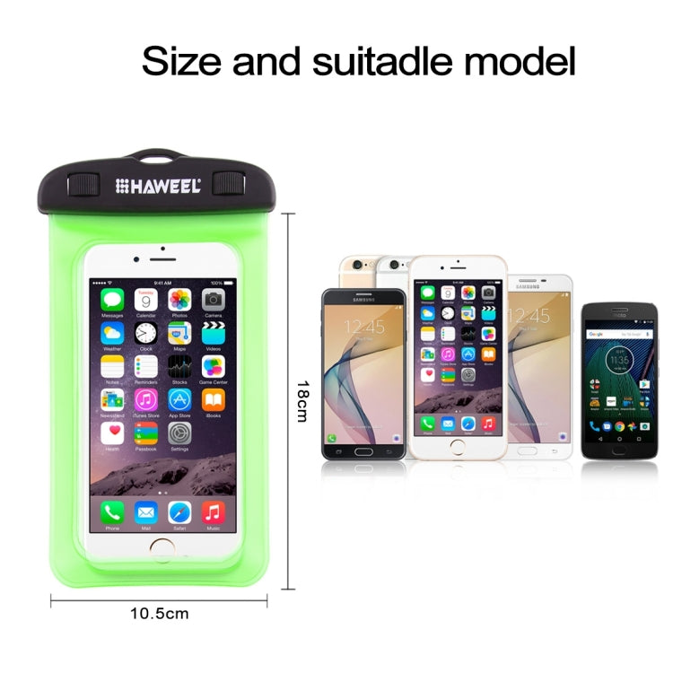 HAWEEL Transparent Universal Waterproof Bag with Lanyard for iPhone, Galaxy, Huawei, Xiaomi, LG, HTC and Other Smart Phones(Green) - HoMEdemic™ 