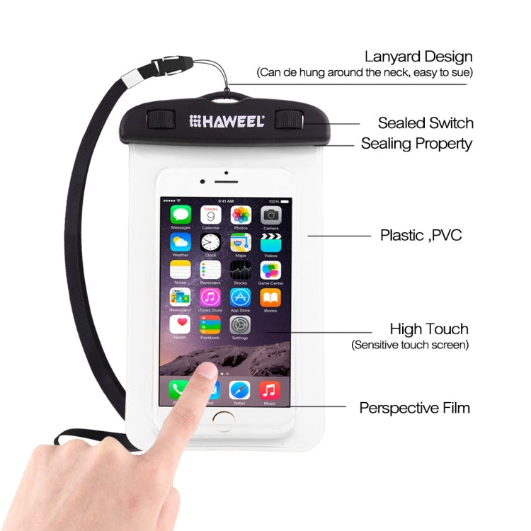 HAWEEL Transparent Universal Waterproof Bag with Lanyard for iPhone, Galaxy, Huawei, Xiaomi, LG, HTC and Other Smart Phones(Transparent) - HoMEdemic™ 
