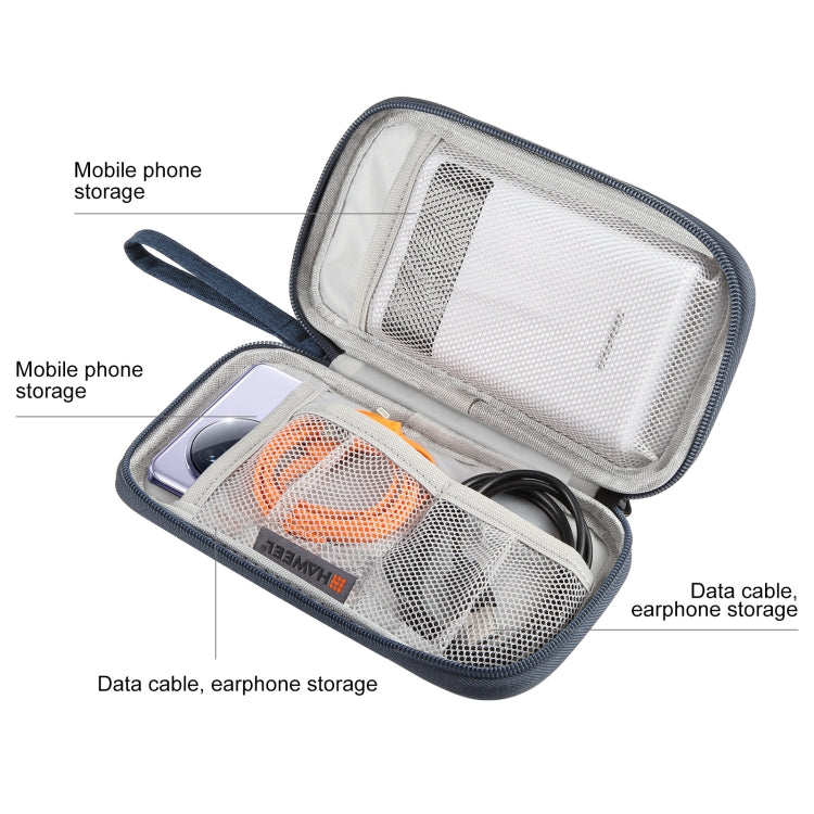 HAWEEL Electronic Organizer Storage Bag for Cellphones, Power Bank, Cables, Mouse, Earphones(Dark Blue) - HoMEdemic™ 