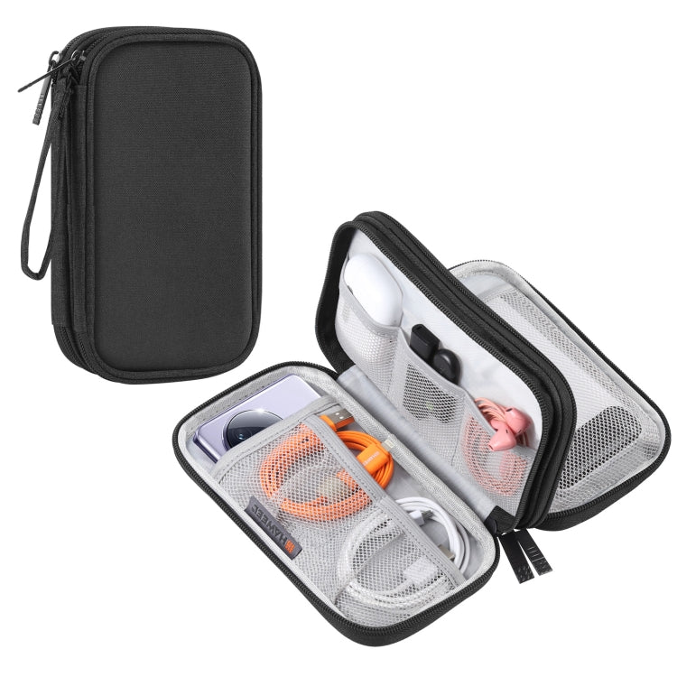 HAWEEL Electronic Organizer Double Layers Storage Bag for Cables, Charger, Power Bank, Phones, Earphones(Black) - HoMEdemic™ 